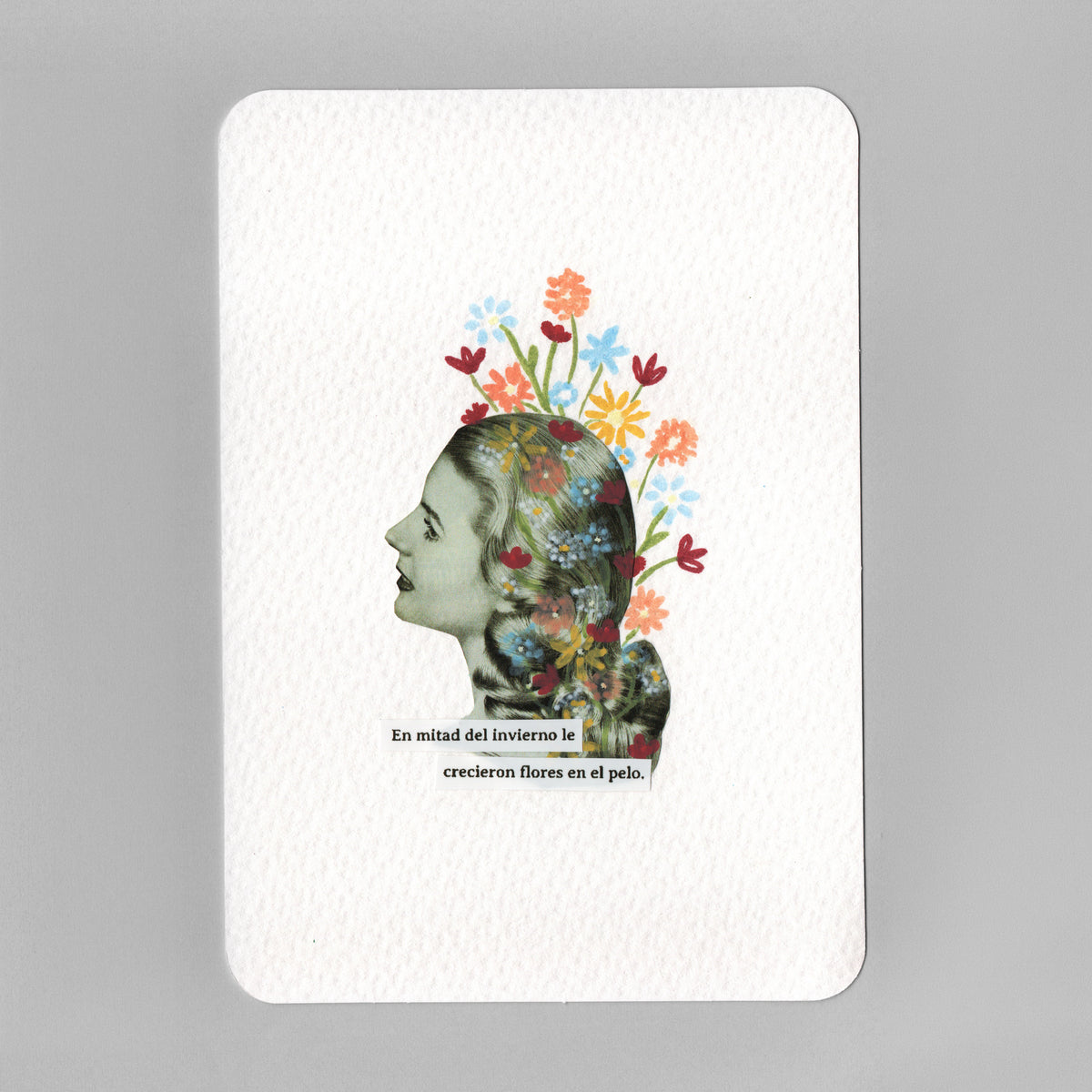 Flores en el pelo — Collage analógico